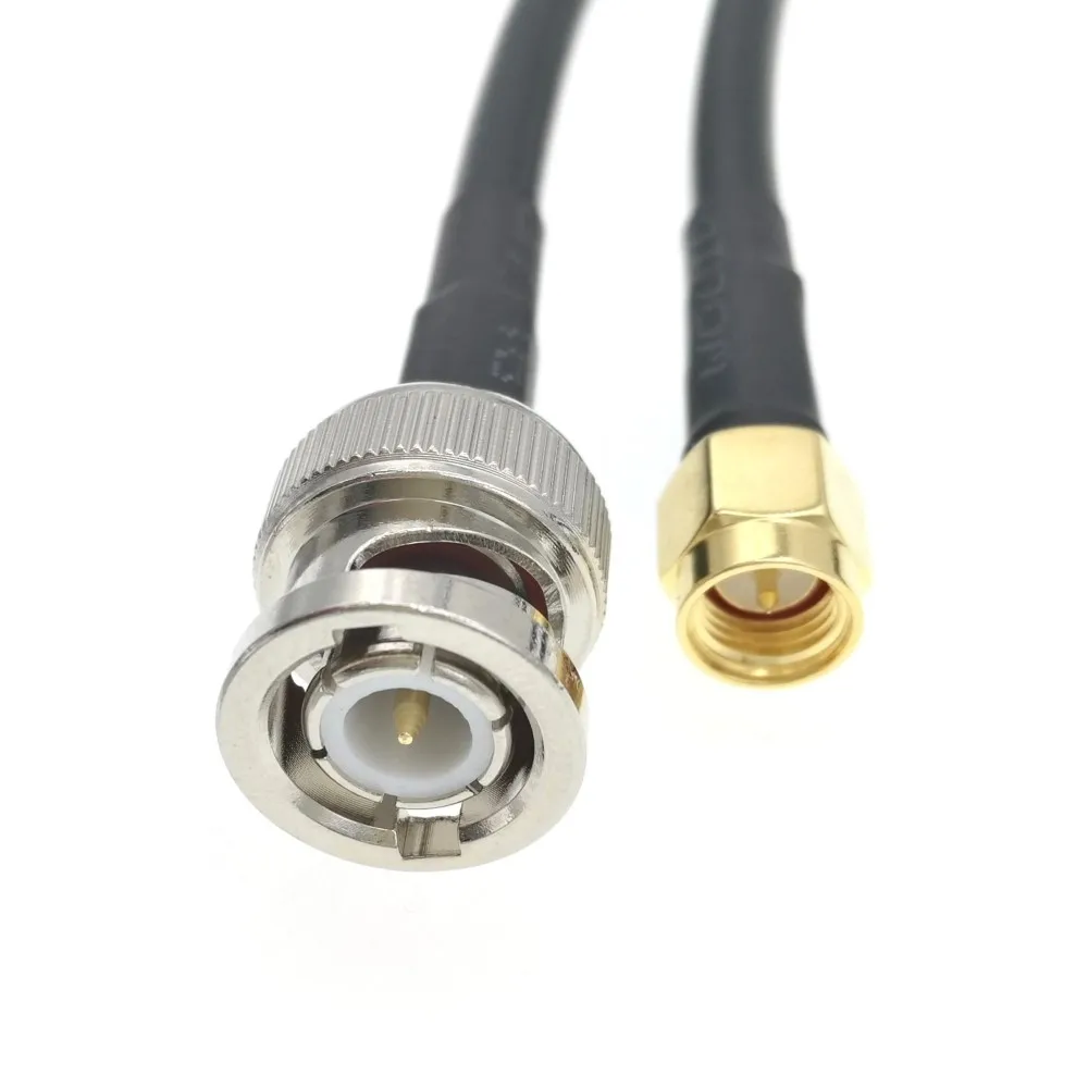 Соединительный кабель с разъемом SMA типа папа на разъем BNC RG58 RF 50 см 1 м и 3 фута|sma rf