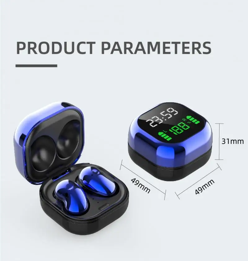 S6 плюс наушники-вкладыши TWS беспроводные наушники Bluetooth 5 1 светодиодный дисплей 6D