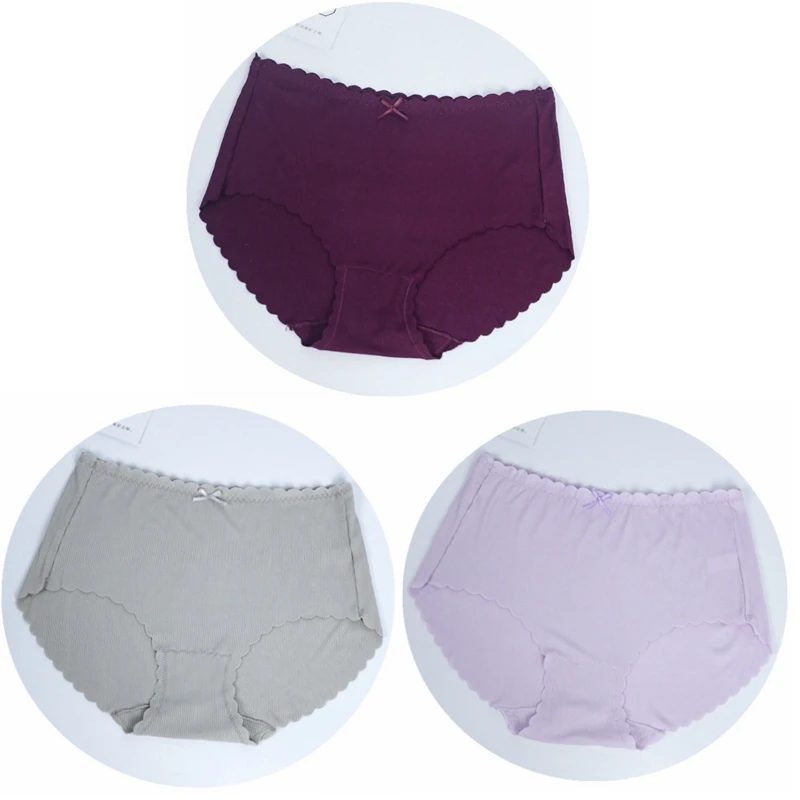 3Pcs/lot Thin No trace Soft High elasticity Comfortable ruffles Lingeries Modal Underwears Women Panties Plus Size 6XL Briefs | Женская