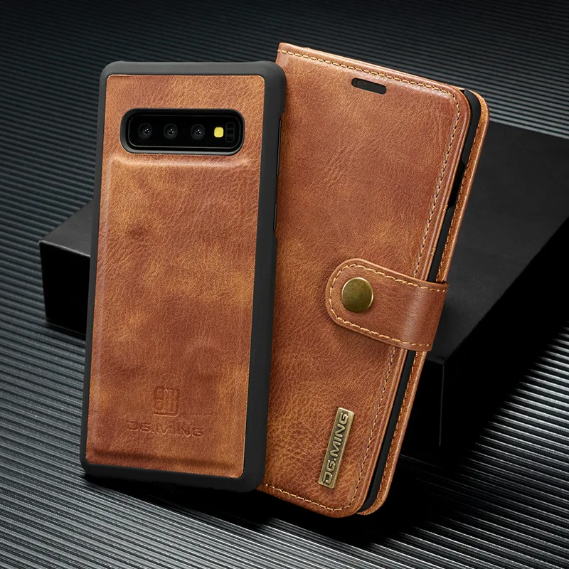 DG. Ming Роскошный кожаный чехол-бумажник для samsung S8, S9, S10, E, A6, A8 Plus, A7, A9,, A50, подставка, откидная крышка для Galaxy Note 10+ 9, 8