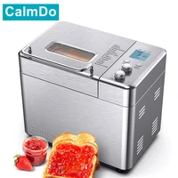 calmdo stainless steel 1kg 15 in 1 automatic bread maker 600w programmable bread machine with 3 loaf sizes fruit nut dispenser