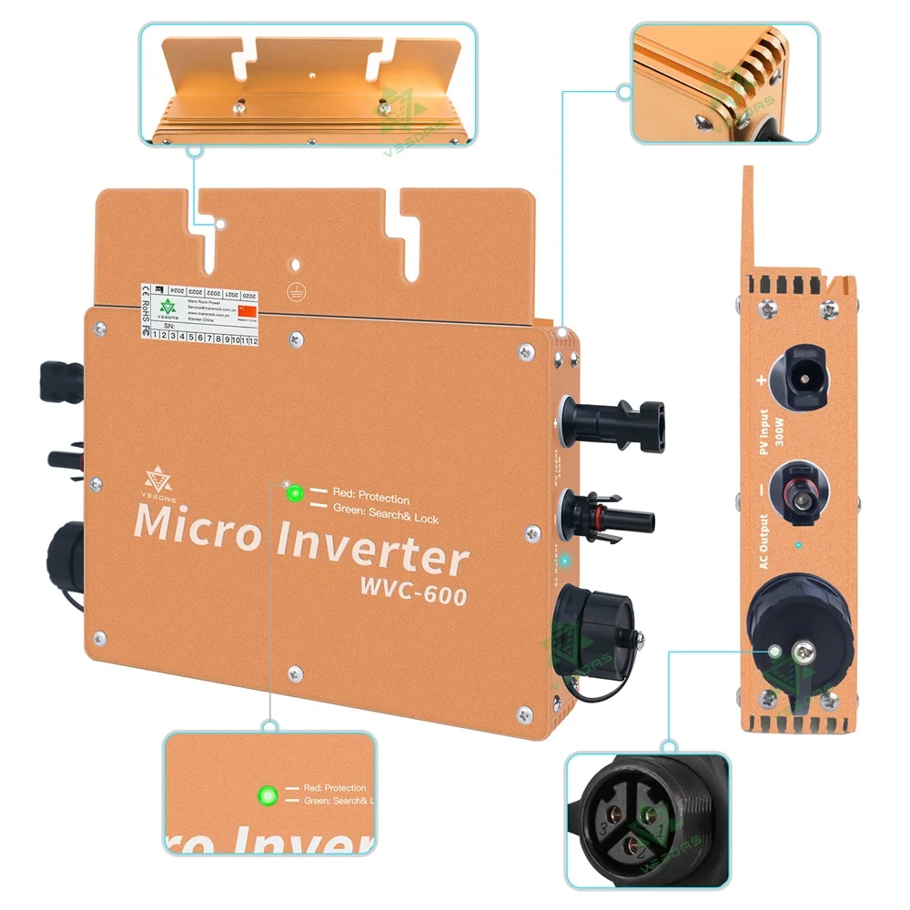 Корабль из Испании 600 Вт на сетке инвертор двойной со слежением за максимальной