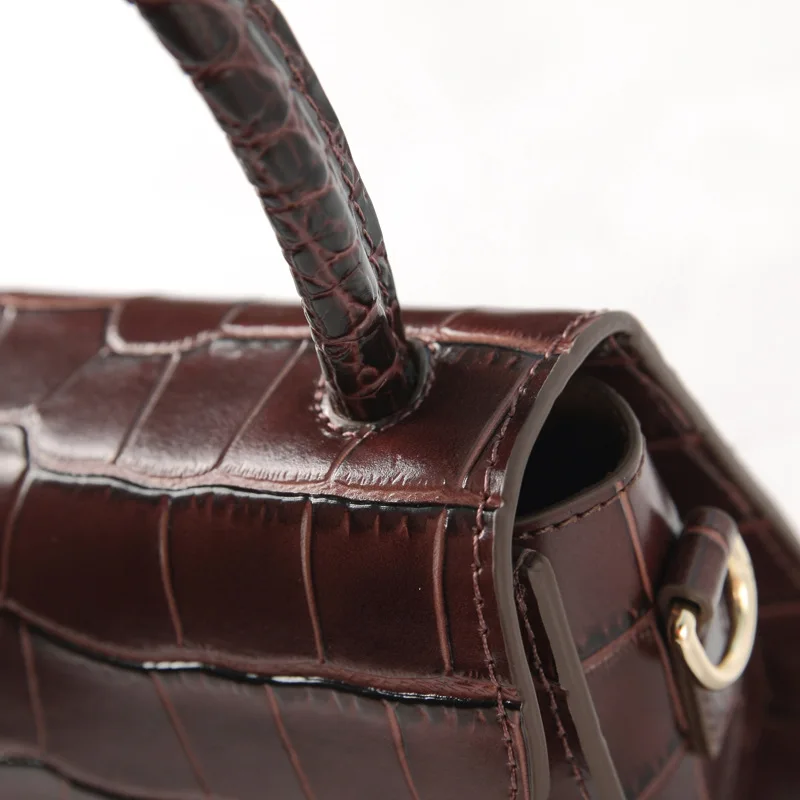 

2021 Fashion Women Handbag Genuine Cowhide Leather Women Bags Crocodile Pattern Small Square Bag Phone Clutch