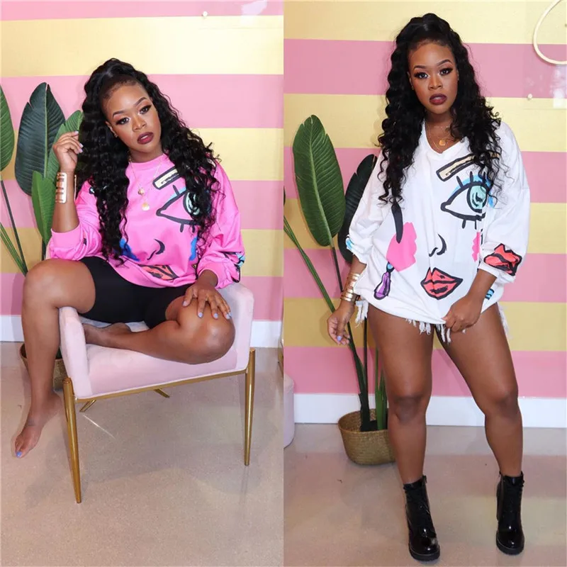 

Top Women Long Sleeve Shirt Loose Autumn Casual Clothes Printed Shirts Female Fashion Lady Streetwear Women's Casual Outfits