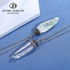 JD натуральный грубый зеленый кварц Подвеска c лечебным камнем драгоценные камни минералы Рок Кварц ожерелье DIY подарок кристалл кулон ожерелье женское