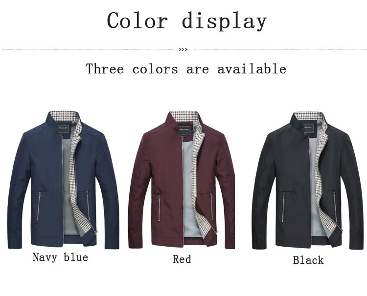 

Free shipping Men's Jackets Casual Coats Solid Color Mens Spring Autumn Stand Collar Male Bomber Jackets 2020 new clothing