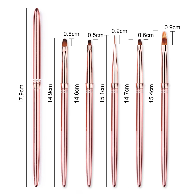 1 Pcs UV Gel Liner Brush Rose Gold Nail Color Painting Drawing Pen for Portable Handle Tools | Красота и здоровье