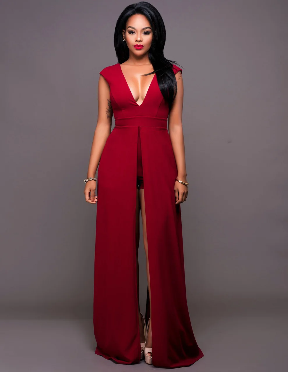 

2021 Woman Party Dress Newest Fashion Office Lady Sexy Slit Backless Sleeveless