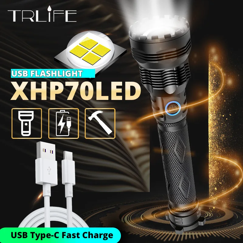 Новейший светодиодный фонарь XLamp самый мощный масштабируемый XHP70 с зарядкой от USB