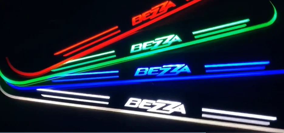 

Qirun led moving door scuff for Perodua bezza preve dynamic door sill plate flat lining overlay Flowing/still light