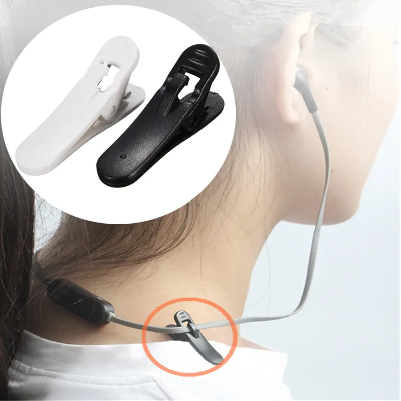 15 шт. черный зажим для кабеля кабель провод отворотом воротник длинный наушников