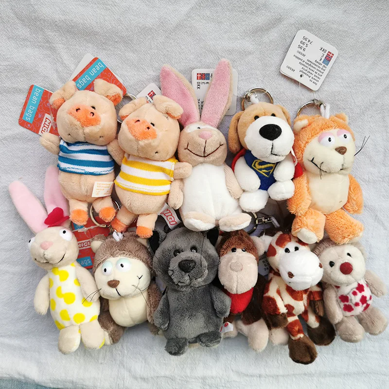 Мини Jungle Brother плюшевые брелки игрушки набитые тигром слон овца животные цепочка