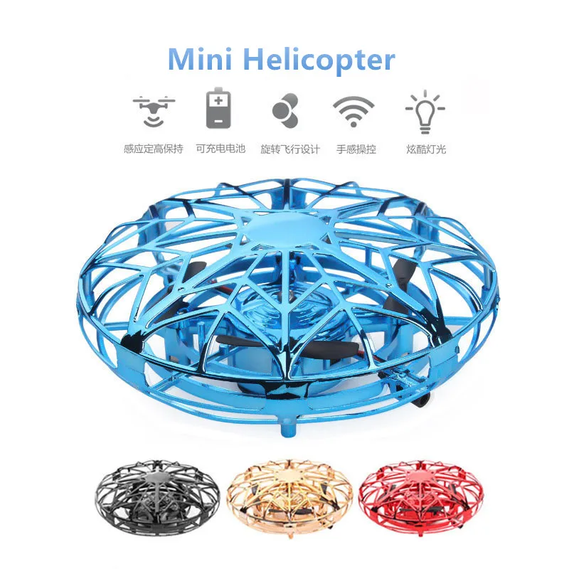 

UFO Hand Sensing Aircraft Toys Mini Helicopter RC UFO Dron Quadcopter Electric Induction Flying Ball Plane for Children Adults