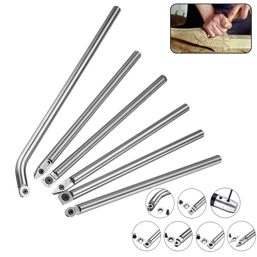 Turning Tool/Aluminum Alloy Handle Wood Tool Diamond Round/Square Carbide Tip Chisel Lathe Rotary Cutter AU | Инструменты