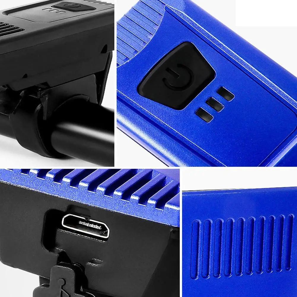 

Bicycle Light Multi-color USB Rechargeable Mountain Headlight Cycling Display Battery Bike Function Equipment G2I2