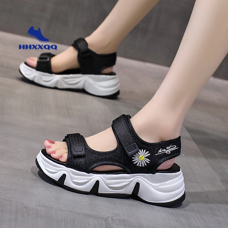 

Beige Wedge Sandals Women Shoes 2022 Summer Peep Toe Sandals Fashion Platform Shoes Outdoor Casual Flip Flops Sandalias De Mujer