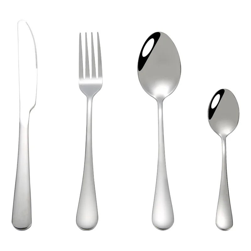 

4pcs Stainless Steel Cutlery Steak Cutlery Set Bright Color Titanium Plated Creative Spoon Western Cutlery