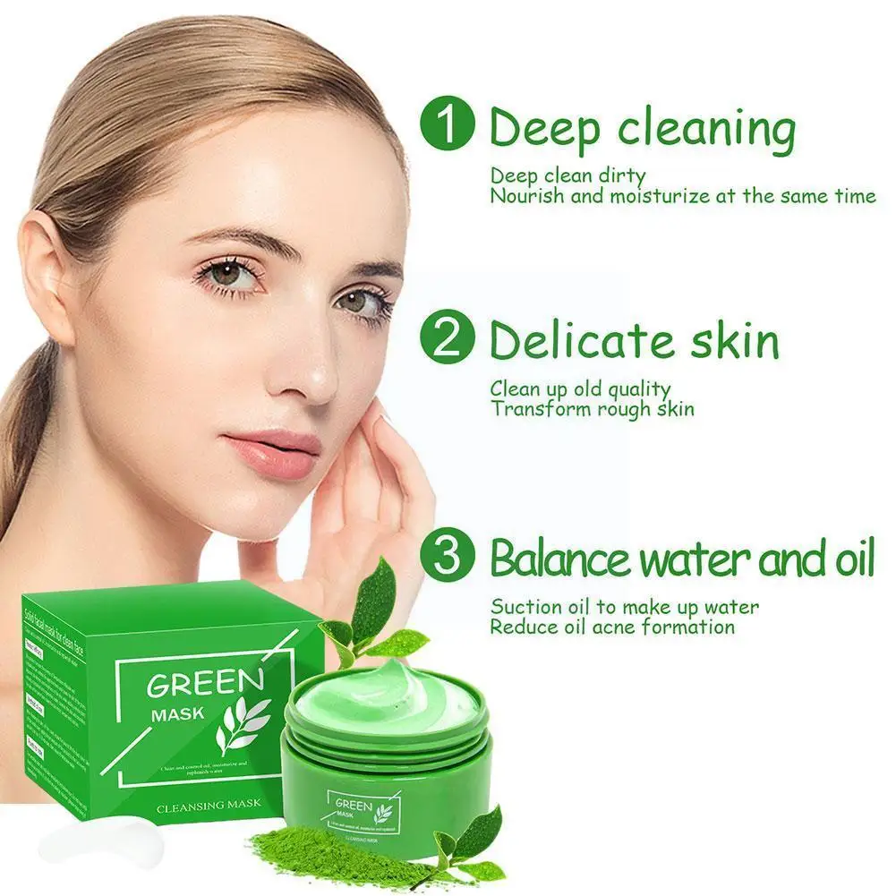 

Маска для лица с зеленым чаем, средство для ухода за кожей, средство для удаления черных точек, маска для очищения пор Cl I9N8