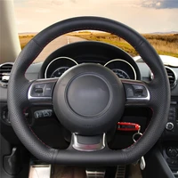 diy anti slip wear resistant steering wheel cover for audi tt tts 8j 2006 2014 a3 s3 8p sportback 08 12 car interior decoration