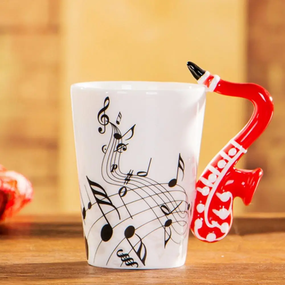 Новинка Гитары Керамика чашка личность нот молоко сок лимона кружка кофейная чайная чашка домашняя офисная кружка уникальный подарок