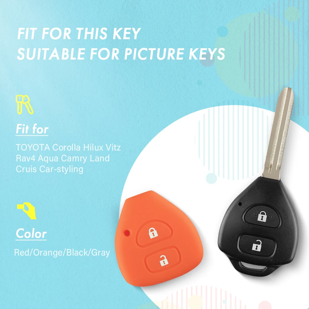 Dandkey силиконовый чехол держатель для Toyota Yaris Auris удаленный ключевой 2 кнопки|case