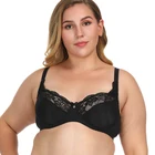 Женский бюстгальтер с вышивкой, кружевной бюстгальтер без косточек черного и белого цвета, A, B, C, D, E, F, G 75, 80, 85, 90, 95, размера плюс, 100