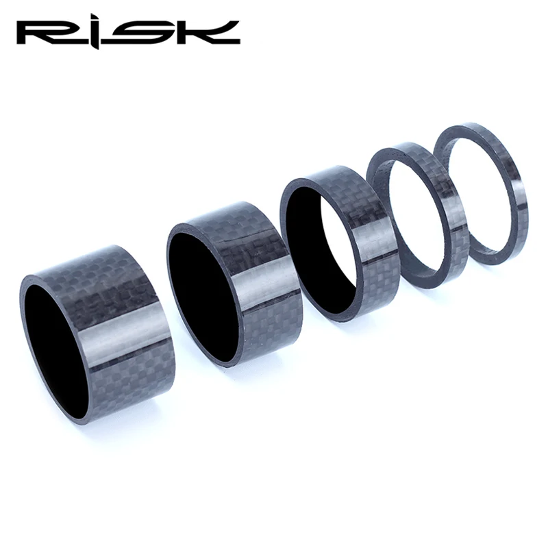 

RISK 5Pcs/set Mountain Road Bike Bicycle Headset Stem Spacer Set for 1-1/8" 28.6mm Stem Carbon Fiber 3/ 5/ 10/ 15 /20mm