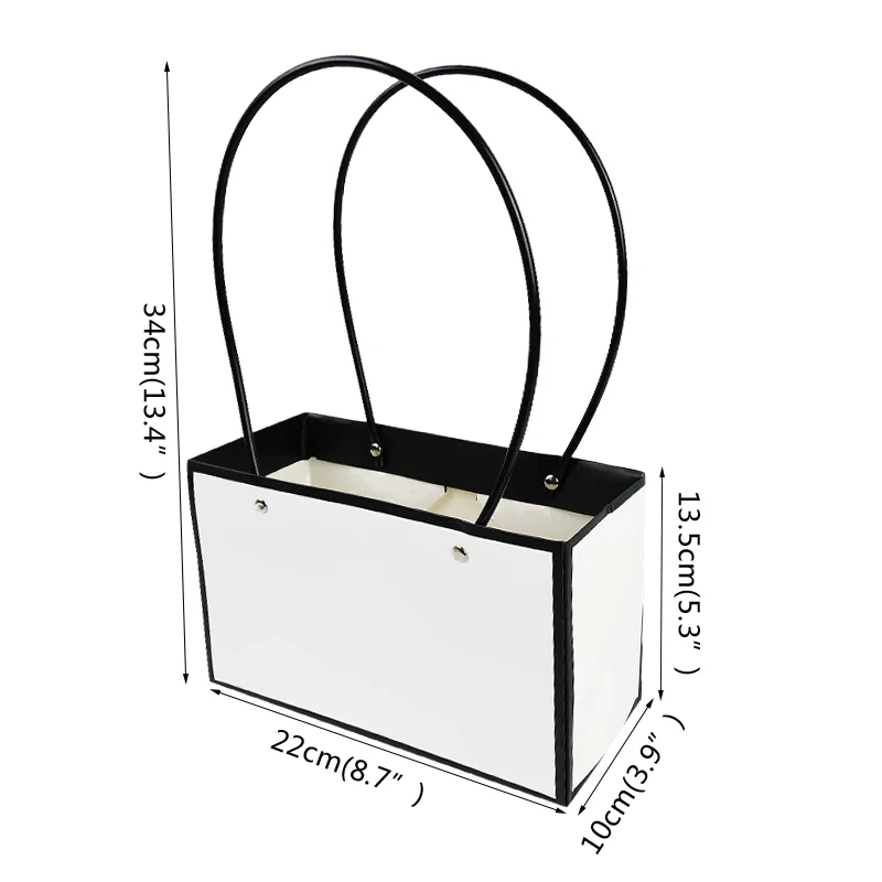 

Kraft Paper Portable Flower Box Pink Rectangular Bouquet Bag For Home Wedding Birthday Party Decor Handbag Valentine's Day Gifts