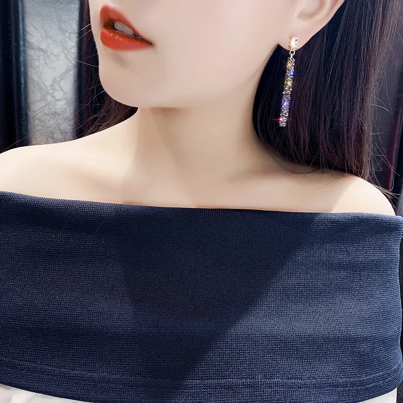 Новый список игл высокого качества чистая красная длинная темпераментная серьга