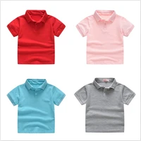 new kids t shirt boys summer cotton solid short lapel fashion top infants 2 3 4 5 6 7 years exquisite clothes