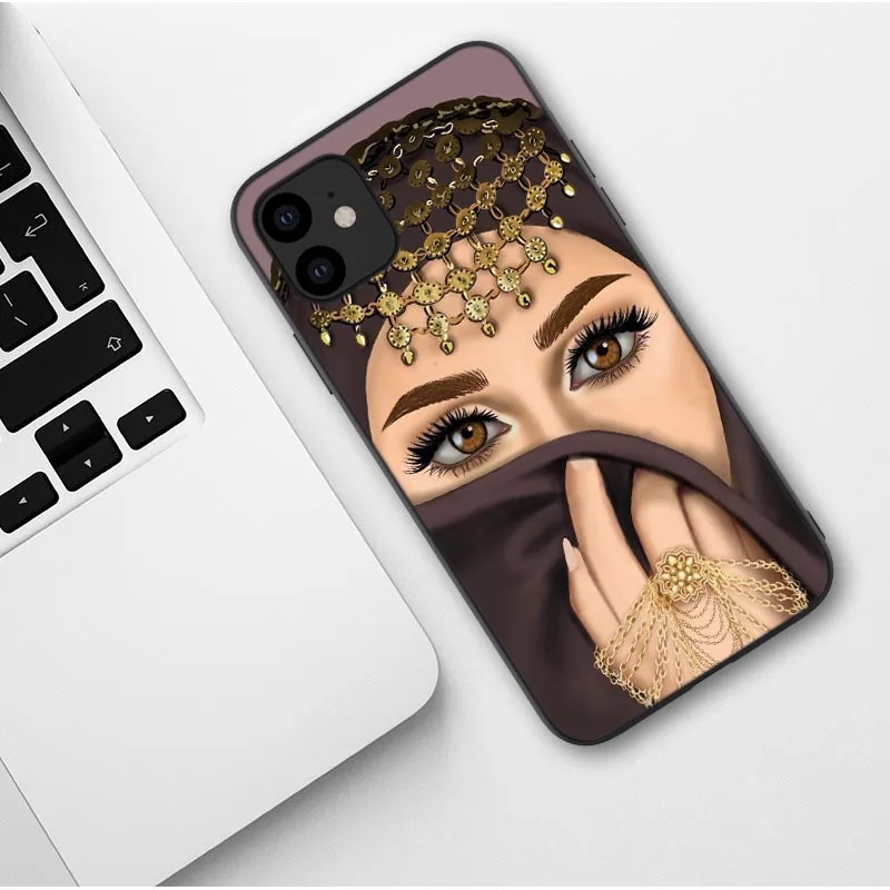 TPU Роскошный женский силиконовый чехол в хиджабе для iPhone 11 Pro Max X мусульманская исламская накладка-решетка для iPhone X 7 8 Plus XS Max XR - Цвет: TPU