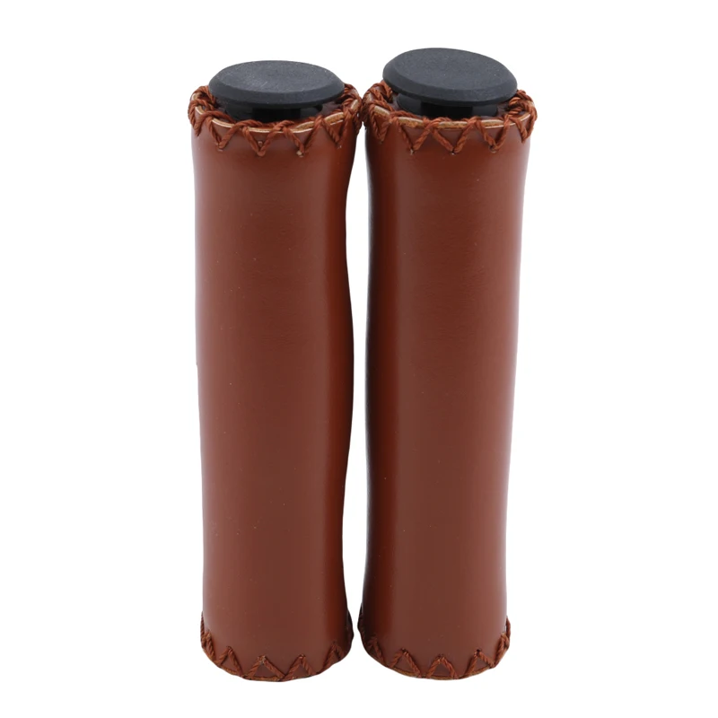 1 пара велосипедных ручек с резиновым наконечником кожаный винтажный