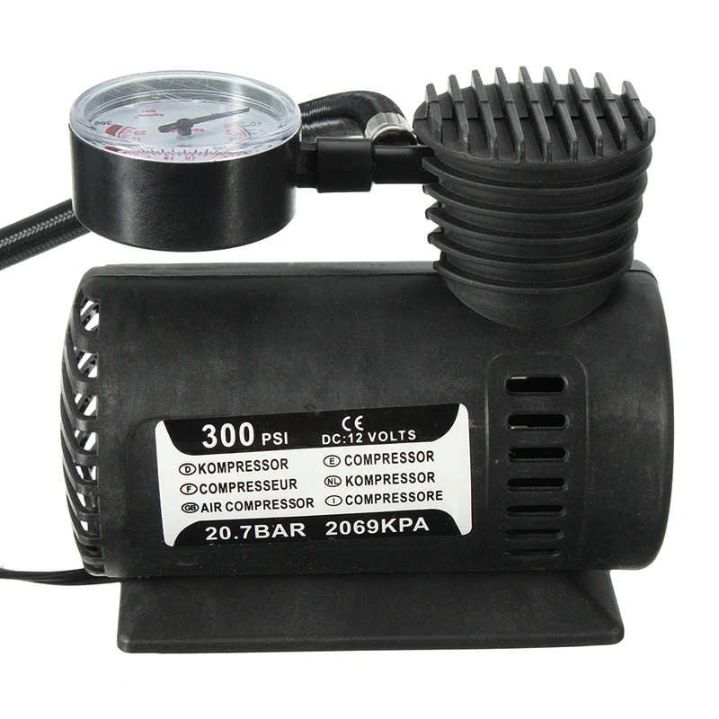 300 Psi 12V портативный автомобильный шиномонтажный мини воздушный компрессор Электрический насос футбольный баскетбольный шар плавательный кольцевой воздушный насос