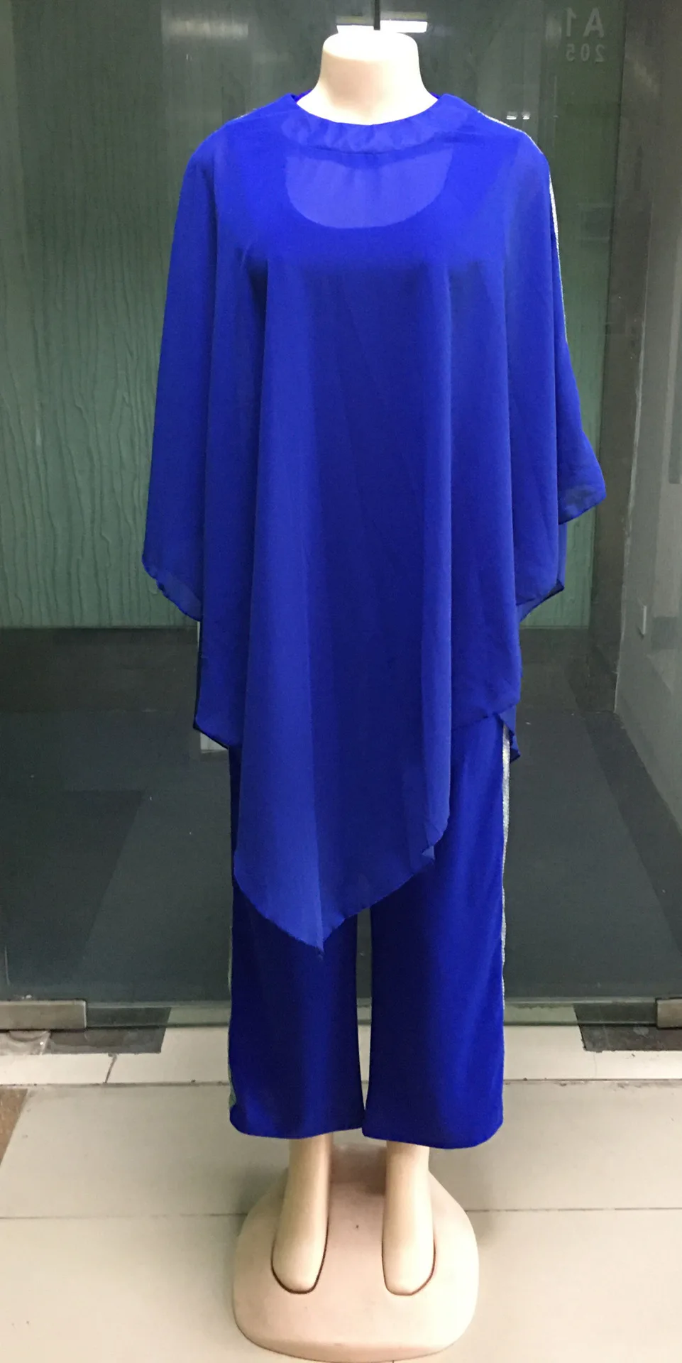 2019 autumn elegent fashion style african women polyester plus size two pieces sets top and jumpsuit L-3XL | Тематическая одежда и