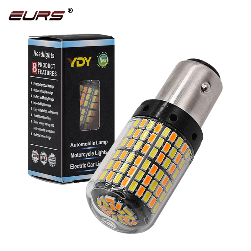 

2 шт. 1157 светодиодный Bay15d P21/5 Вт T20 Led 7443 T25 3157 168smd Canbus лампы для фонарь стоп-сигнала поворота светильник белый янтарь двойной цвет 12V