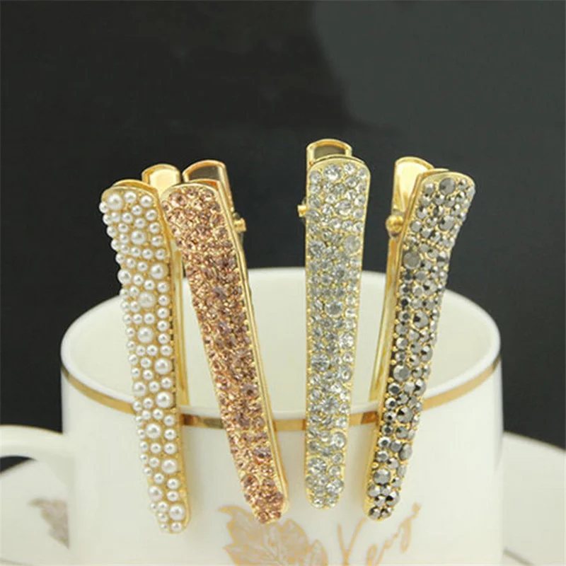 

Simulated Pearl Rhinestone Barrettes Geometric Women Toothed Hair Clip Pin Bangs Hairgrip Hair Accessories Girls Fashion Jewelry