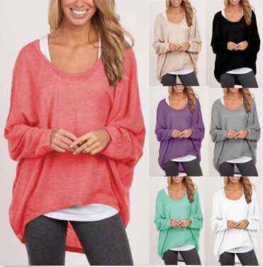 

Korean Womens Plus Size Long Sleeve Pullover Casual Loose Baggy Loose Top Jumper