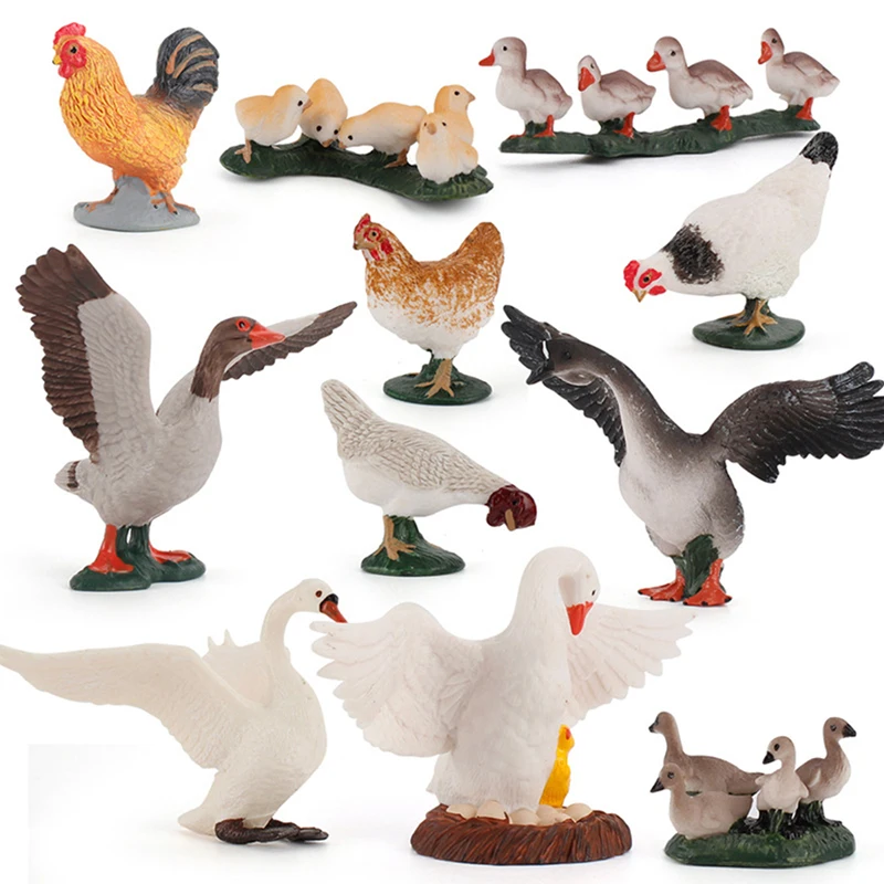 

Farm Simulation Chicken Duck Goose animal model Bonsai figurine home decoration