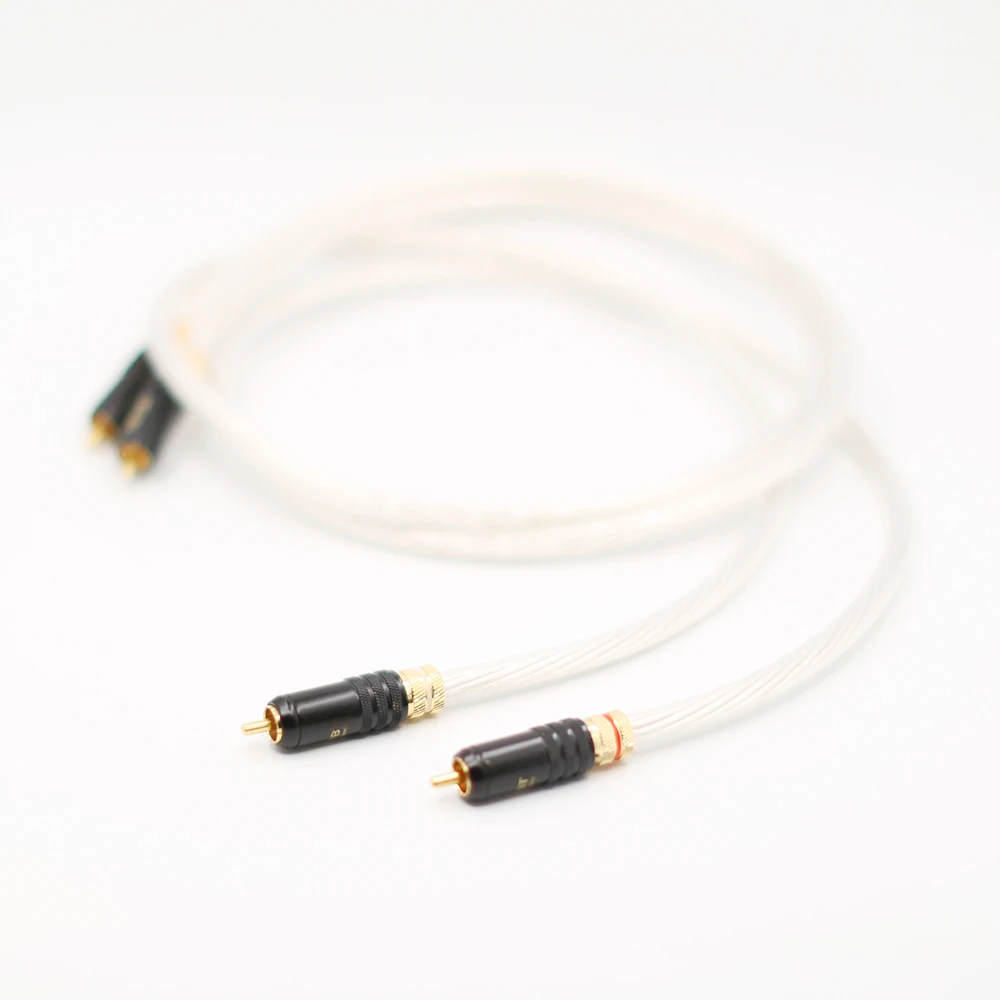 

Hi-end 5NOCC Silver Plated HIFI 2RCA Male to Male Audio Cable RCA TO RCA Audio cable