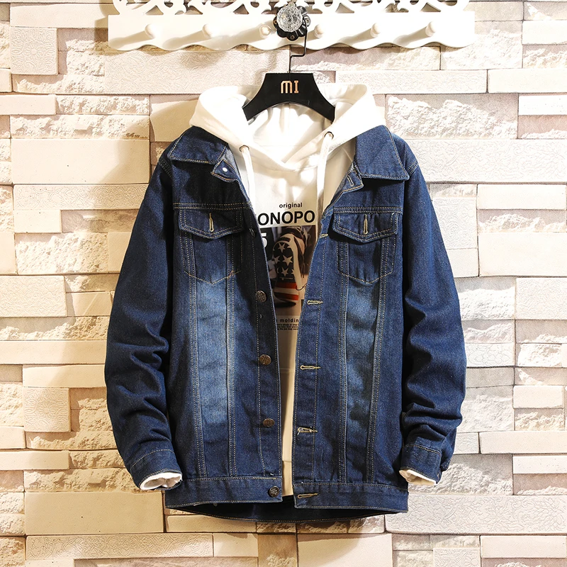 

Мужская джинсовая куртка, приталенная джинсовая куртка в уличном стиле, ковбойская однобортная куртка, модная мужская одежда, модель 301 на в...