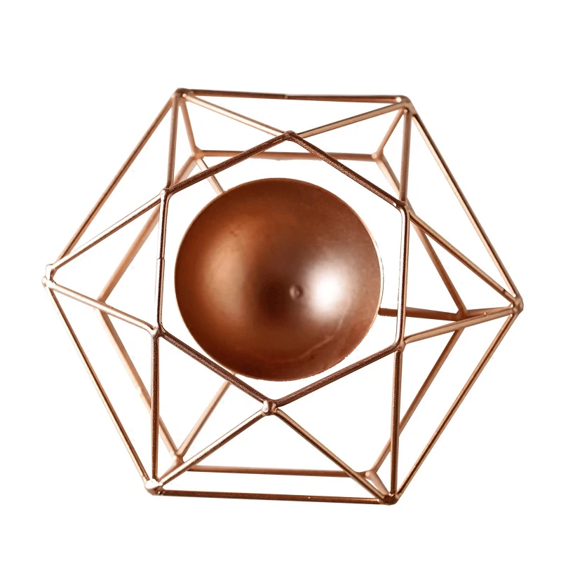 Европейский геометрический Железный подсвечник-фонарик украшения для домашнего