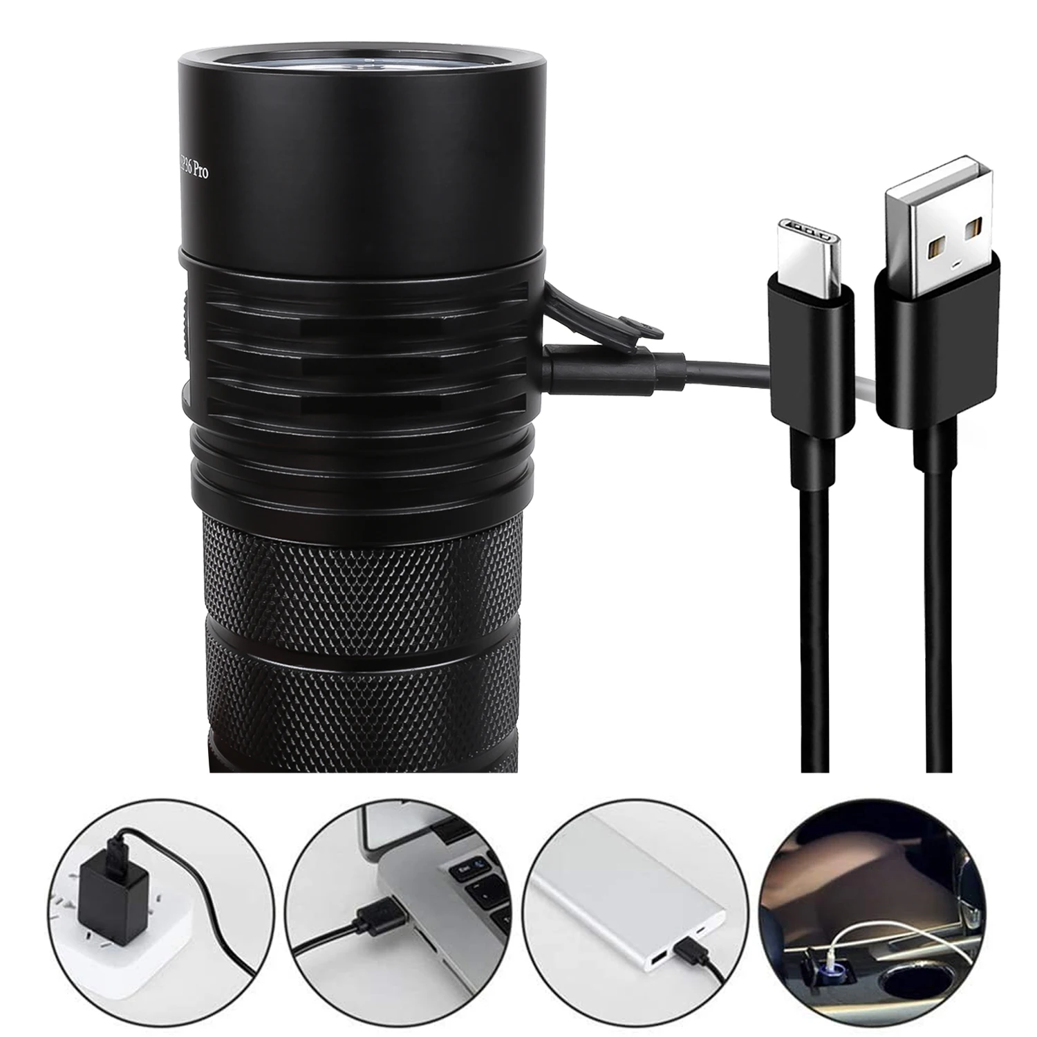 Satin Al Sofirn SP36 Pro 8000lm Güçlü LED El Feneri 4 * SST40 USB C şarj Edilebilir 18650 Meşale Anduril