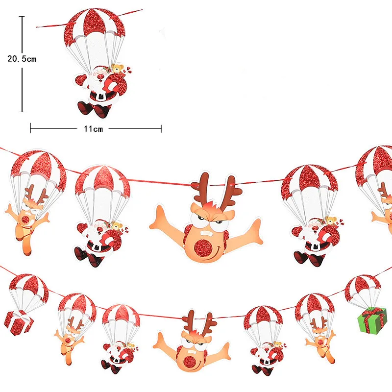 Merry Christmas Bar Home Decor Wall Hanging Snowman Santa Claus Elk Bunting Banner Garland Flags for New Year party supples | Дом и сад