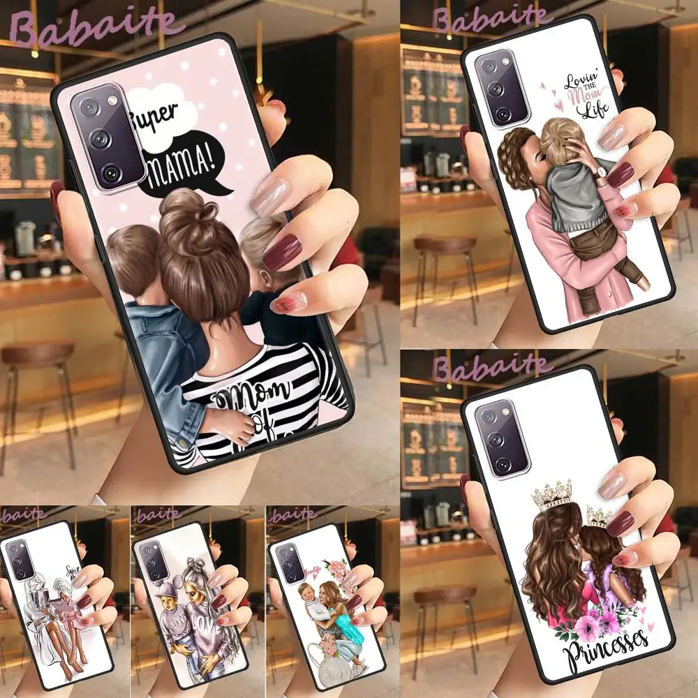 

Baby Mom Girls Silicone Cover for Samsung Galaxy S20 FE S21 S10 S9 Plus S8 Note 20 Ultra 10 Lite 9 8 Soft Phone Case