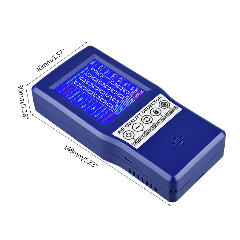 

Air Quality Tester, Air Quality Monitor Indoor,Formaldehyde Detector,Sensor, Detect & Test Indoor Pollution, TVOC Gas 649A