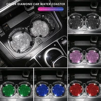 2pcs diamond car coaster water cup slot non slip mat silica gel pad cup holder mat car gadget bling car accessories for woman