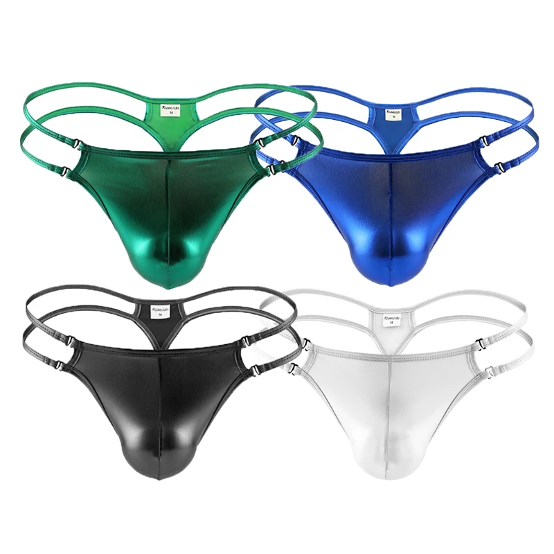 

CLEVER-MENMODE Men's U Convex Leather Thongs G String Jockstrap Clubwear Gay Bikini Penis Pouch Underwear For Men Homme CMF580