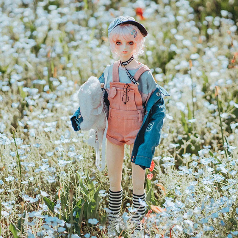 

Cateleya Bjd Doll1/3 Uncle Pink Denim Suspenders Pants