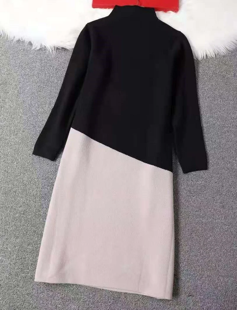 

Женское вязаное шерстяное платье-свитер, повседневное теплое трикотажное платье из хлопка с длинным рукавом и принтом листьев, зима 2020