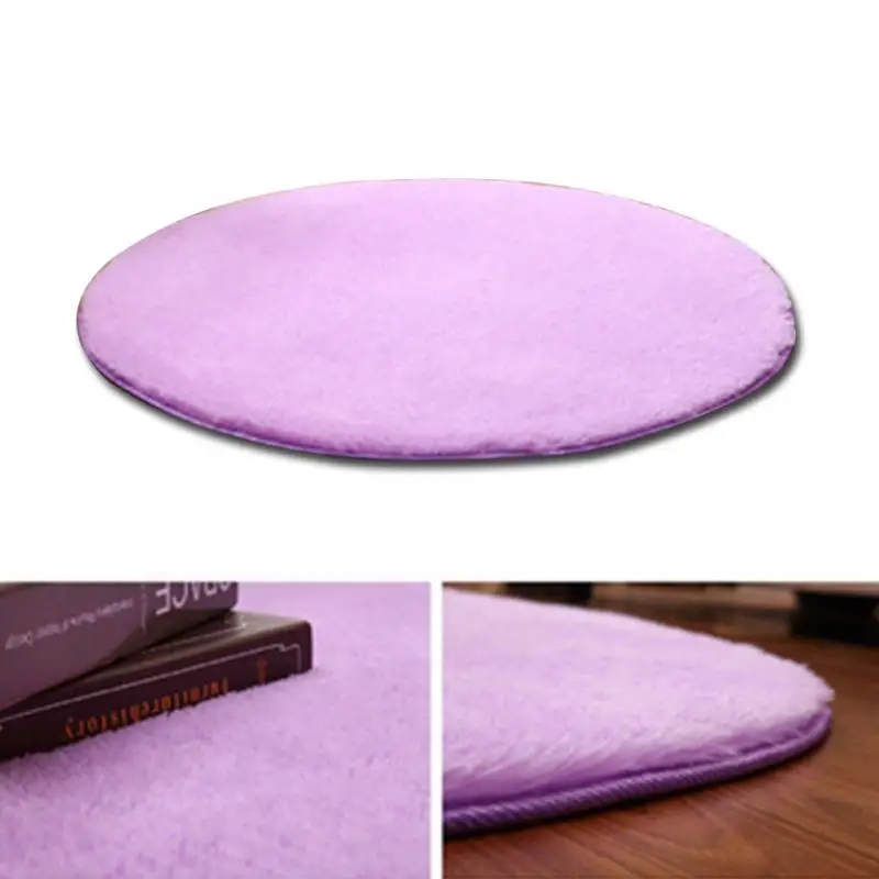 Purple Ковер для гостиной/спальни, противоскользящий мягкий ковер 38 см* 38 см, современный ковер, белый розовый серый, 10 цветов, круглый коврик, ковры - Цвет: Purple